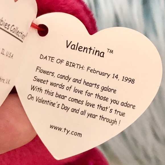 TY Beanie Baby, Valentina, Valentines, Bear, Vintage, 1999, Nice Condition - Picture 10 of 12